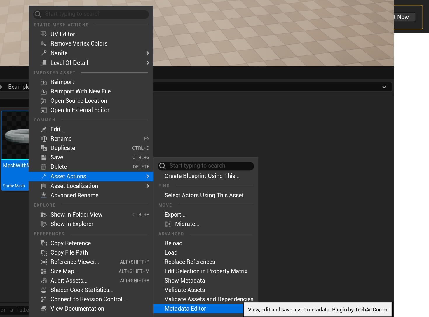 Opening Metadata Editor